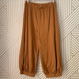 Bryn Walker Wyatt  Nutmeg Bamboo Organic Cotton French Terry Balloon Wide Crop L